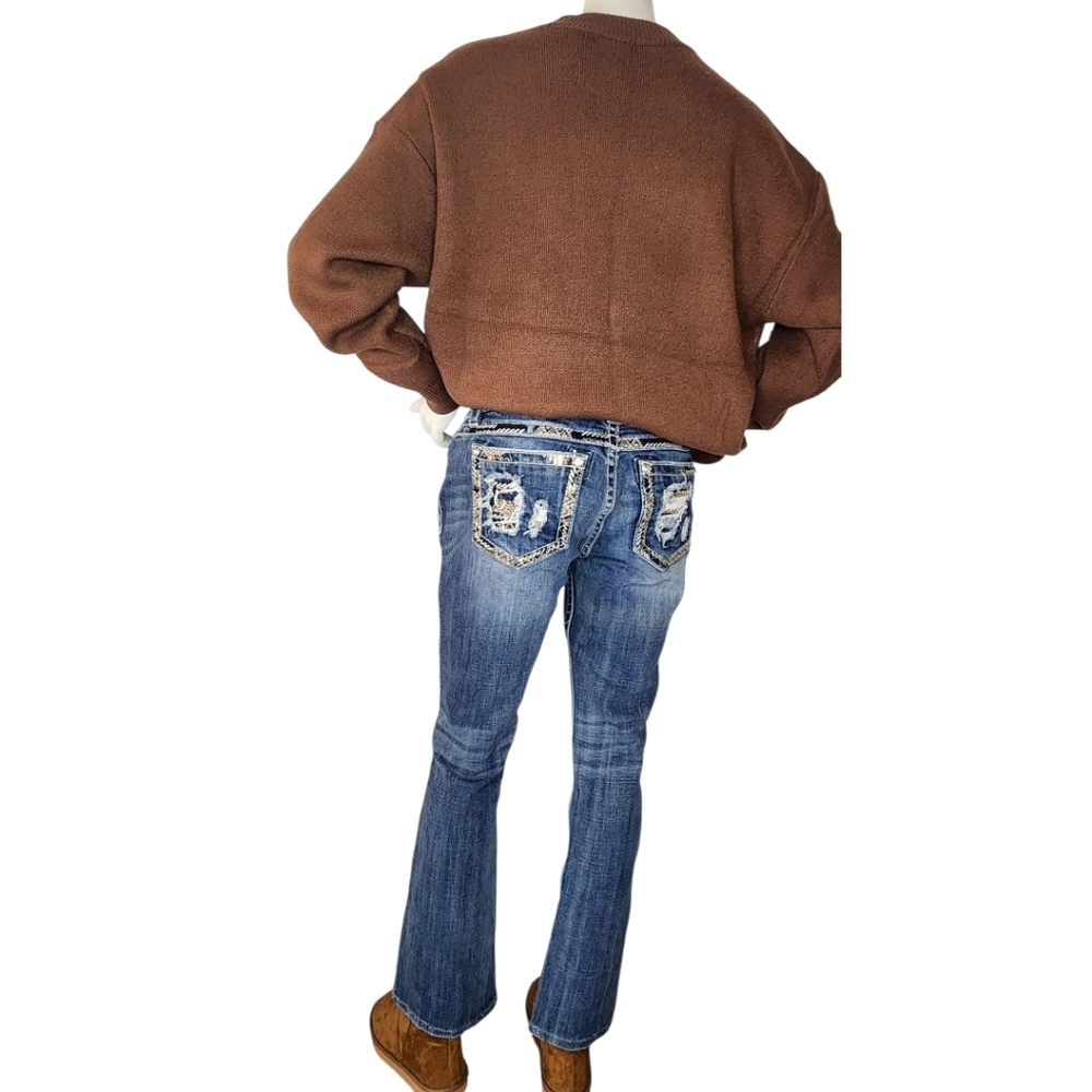 NWT Main Strip Saddle Up Horse Knit Sweater Brown Western Large - Picture 4 of 8